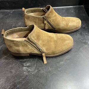 Hush Puppies Ankle Booties Mazin Cayto Wm9 Womens Green Suede Side double Zip